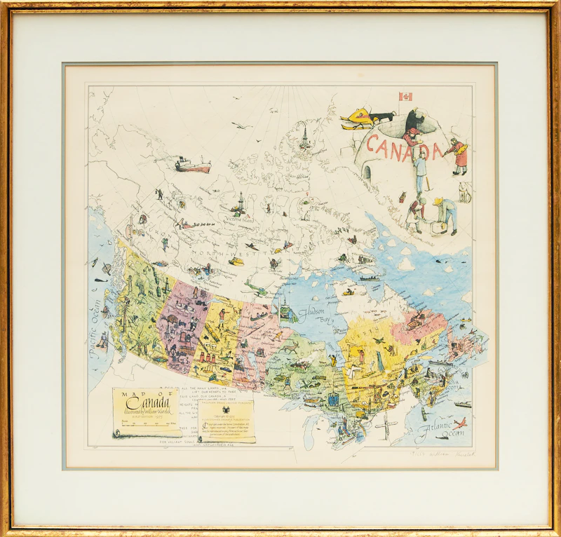 William Kurelek, Map of Canada, colour lithograph - view 2