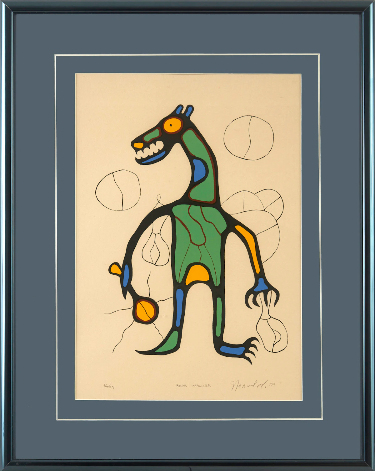 Norval Morrisseau, Bear Walker, silkscreen, 1979