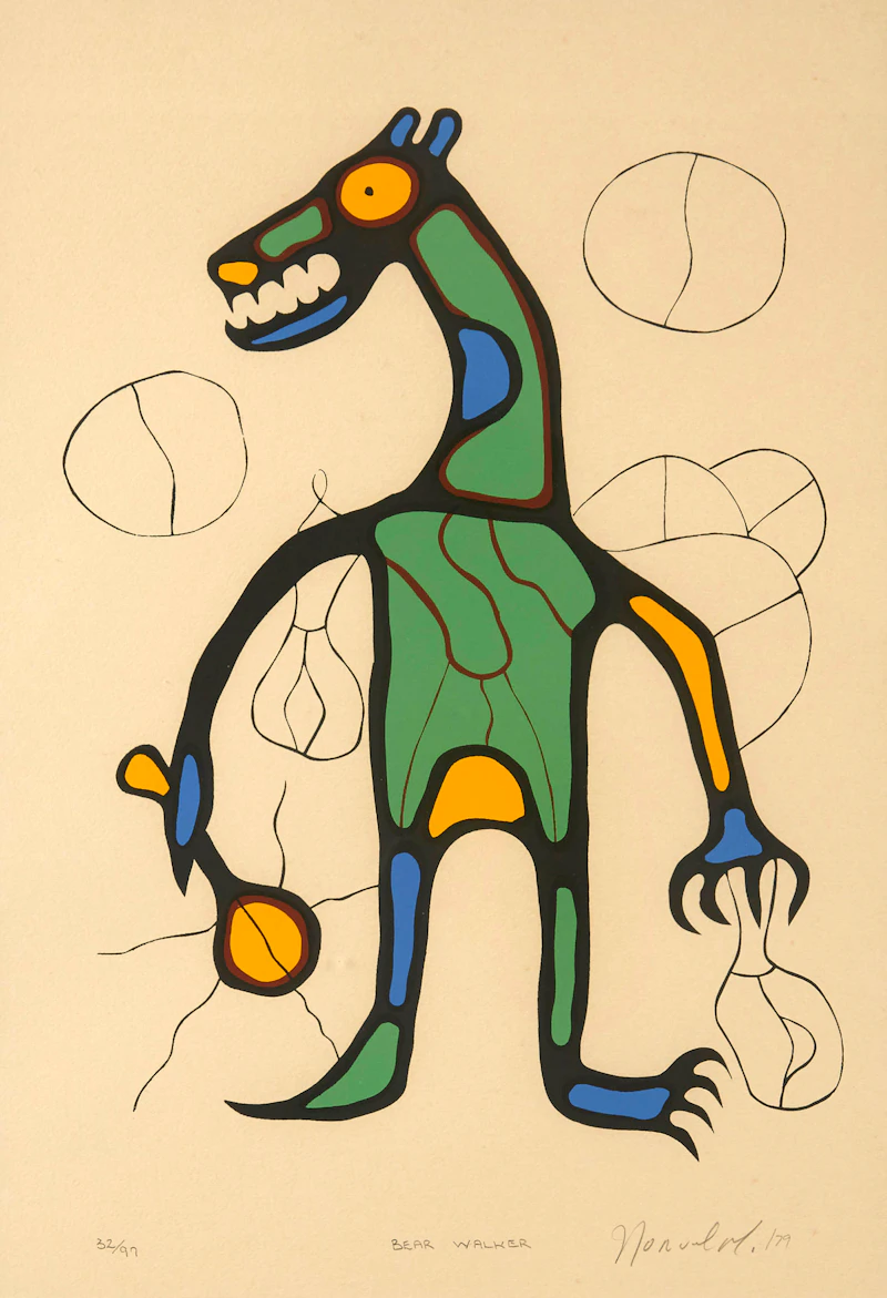 Norval Morrisseau, Bear Walker, silkscreen, 1979 - view 2