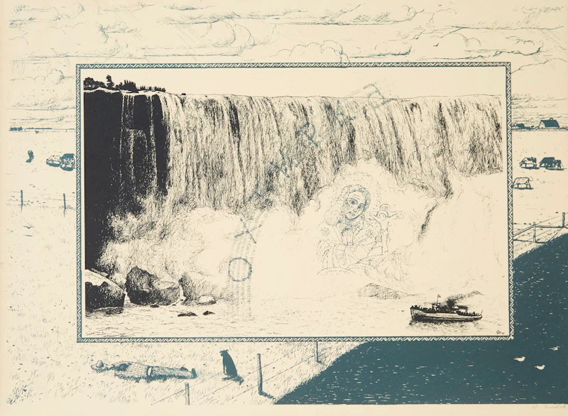 William Kurelek, Untitled (Vision of Christ at Niagara)