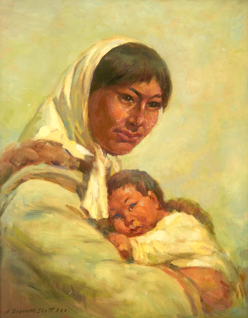 Adam Sherriff Scott, Mother and Child, oil on canvas - view 2