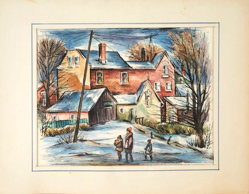 Toronto, Ont., Greenwood Ave. at Sanford Ave.; Houses in Winter, Toronto, Ont.; Toronto, Ont.; Toronto, Ont., Queen St. W.- Jamison Ave Area; Cobourg, Ont. by Louis  Dobry
