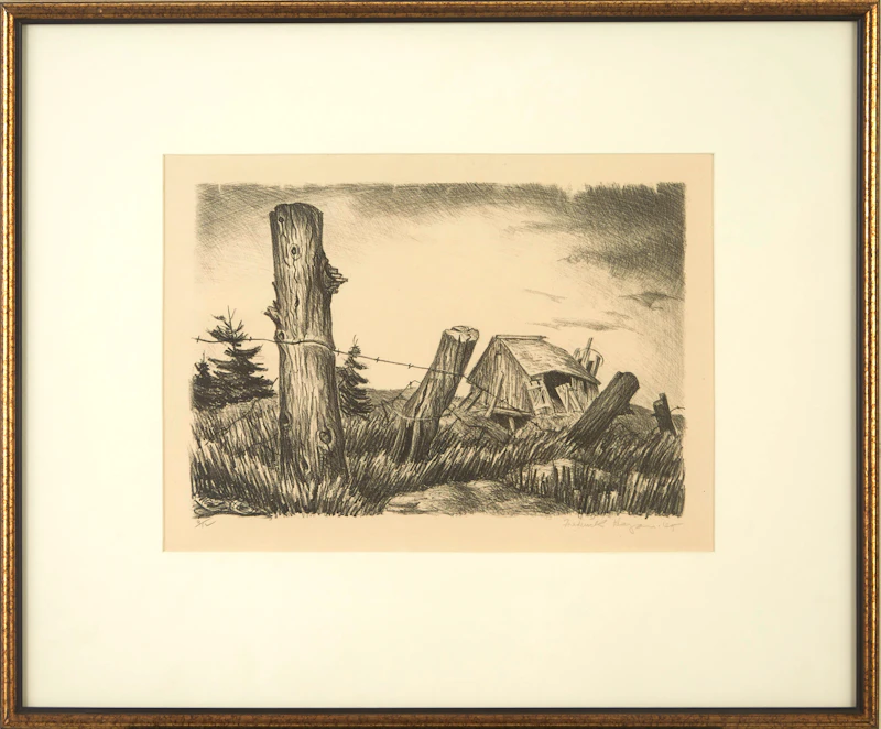 Frederick Hagan, Deserted Farm, lithograph, 1945 - view 2