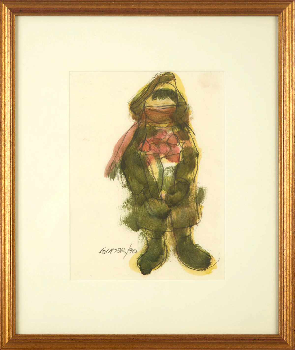 William Arthur Winter, Bouquet for Mother, wash drawing, 1990