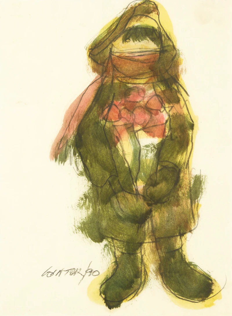 William Arthur Winter, Bouquet for Mother, wash drawing, 1990 - view 2