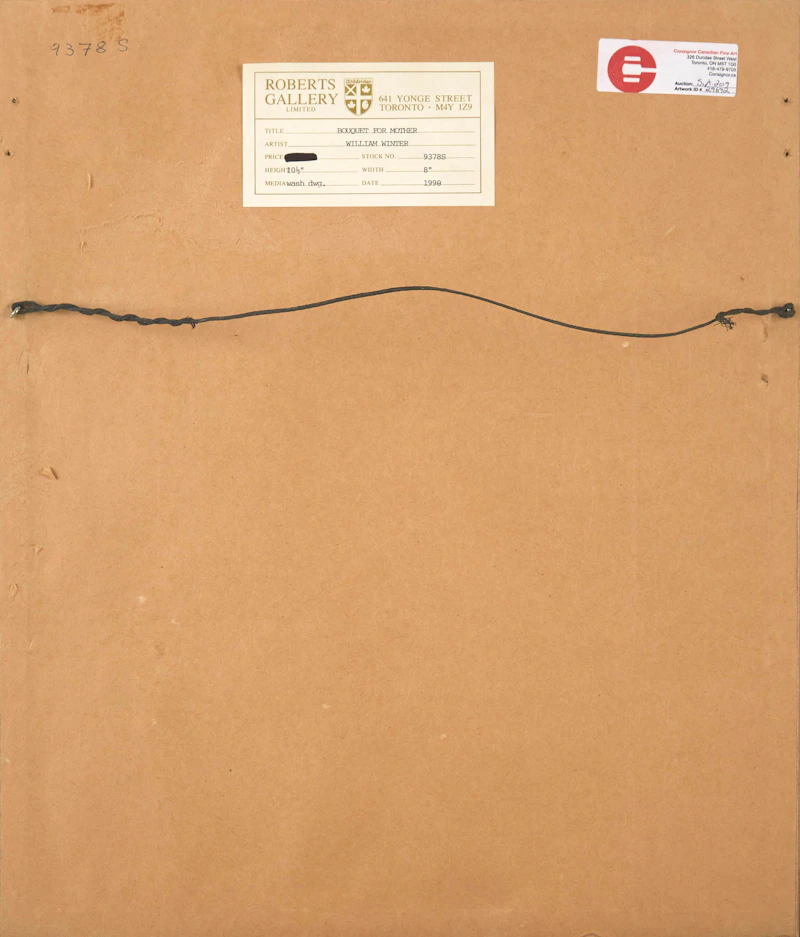 William Arthur Winter, Bouquet for Mother, wash drawing, 1990 - view 3