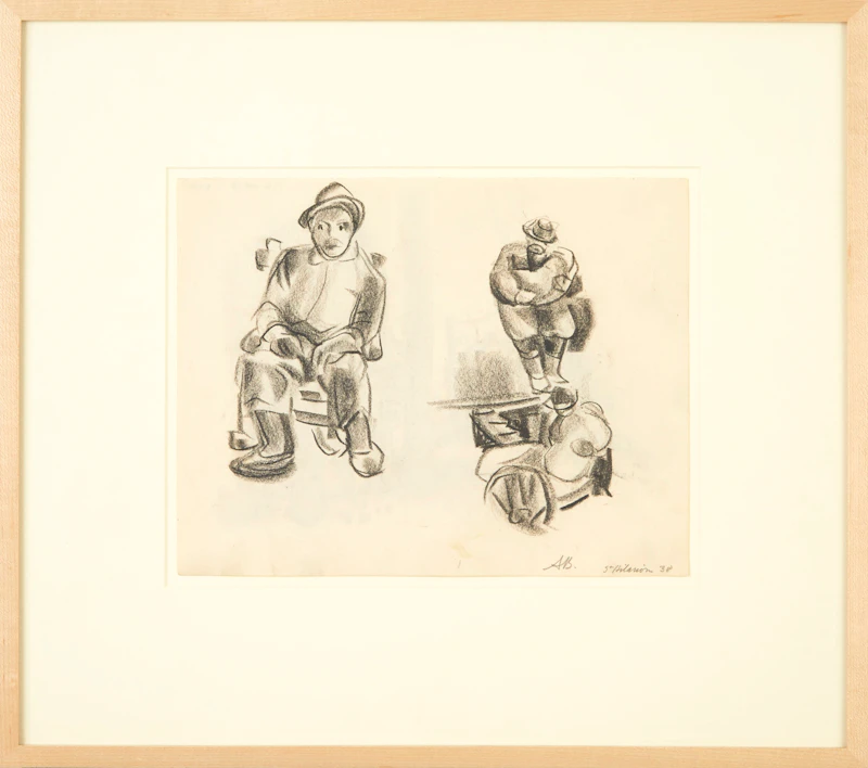André Charles Biéler, Figure Study, St. Hilarion, charcoal, 1938 - view 2