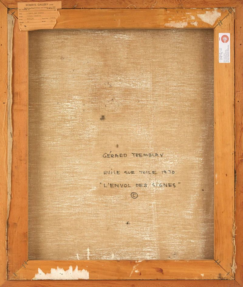 Gérard Tremblay, L’Envol Des Signes, oil on canvas, 1970 - view 3