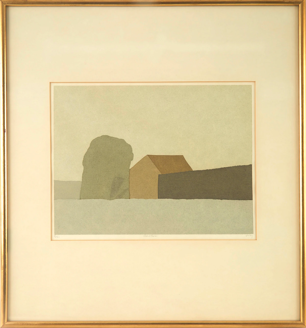 Toni Onley, Silent Farm, colour serigraph