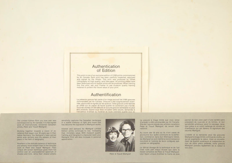 Peter and Traudl Markgraf, Eastern Townships; West Coast, pair of photolithographs - view 3