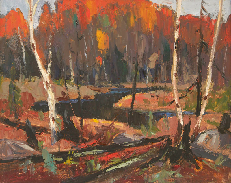 William John Hopkinson, Autumn Landscape, oil on canvas - view 2