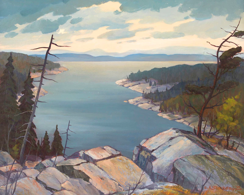 Ray Storberg, View from the Hilltop, Georgian Bay, oil on board, 1986 - view 2