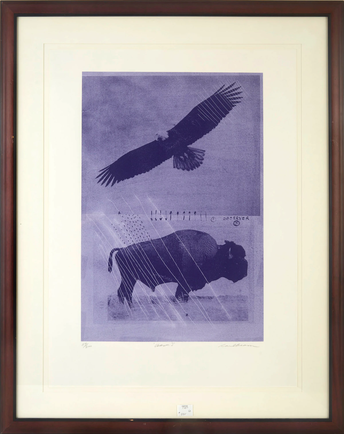 Carl Beam, Observer 3, colour screenprint
