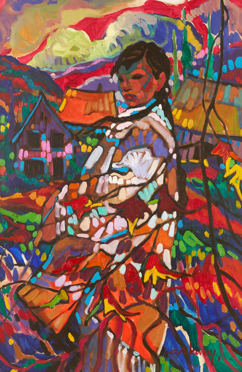 Christopher Allen Henry, October Cadimum, oil on canvas, 1990 - view 2