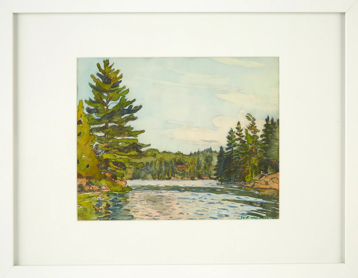 Bernice Fenwick Martin, Muskoka River, Near Bracebridge, graphite and watercolour on paper
