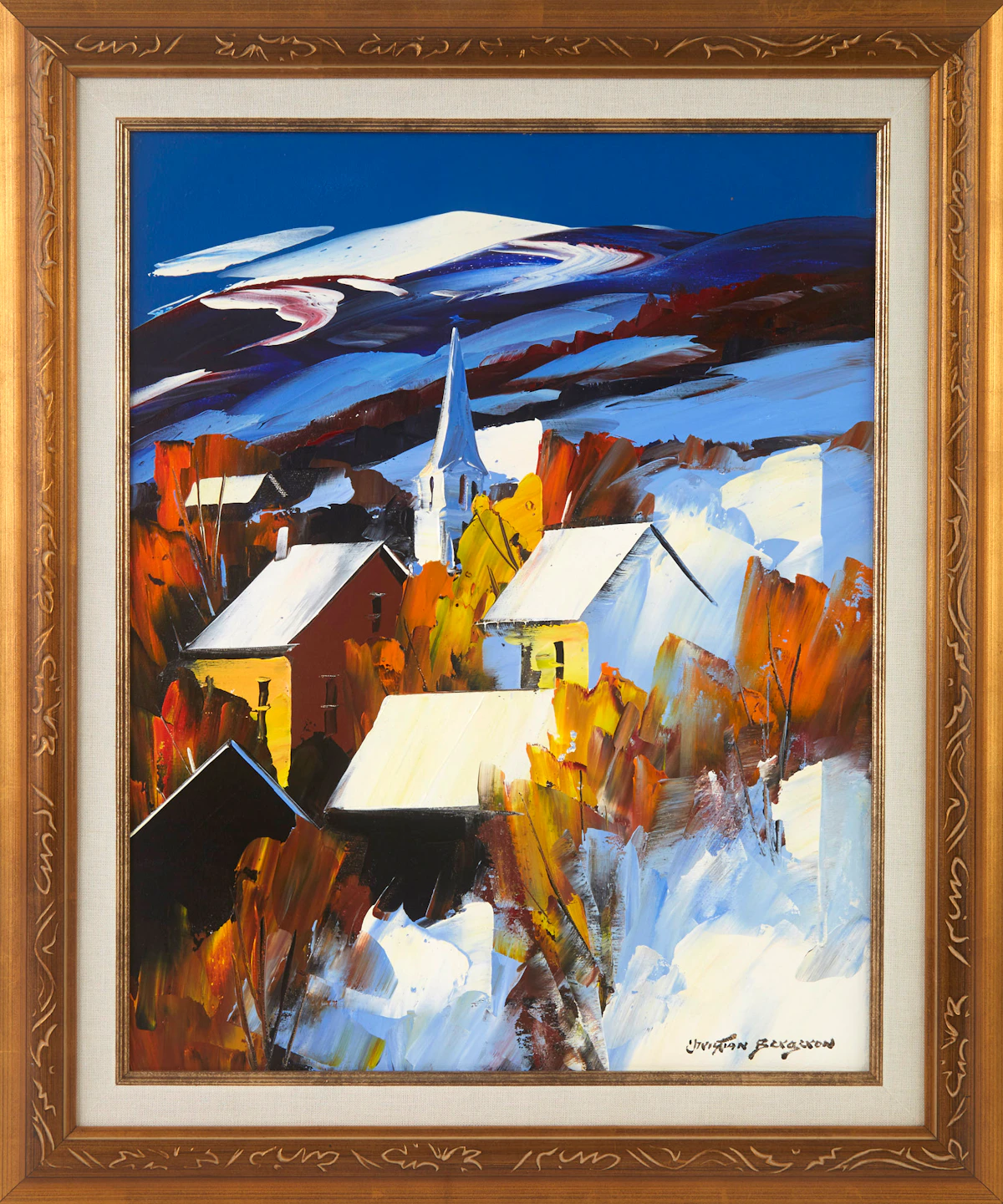 Christian Bergeron, Le Clocher Du Village, acrylic on canvas