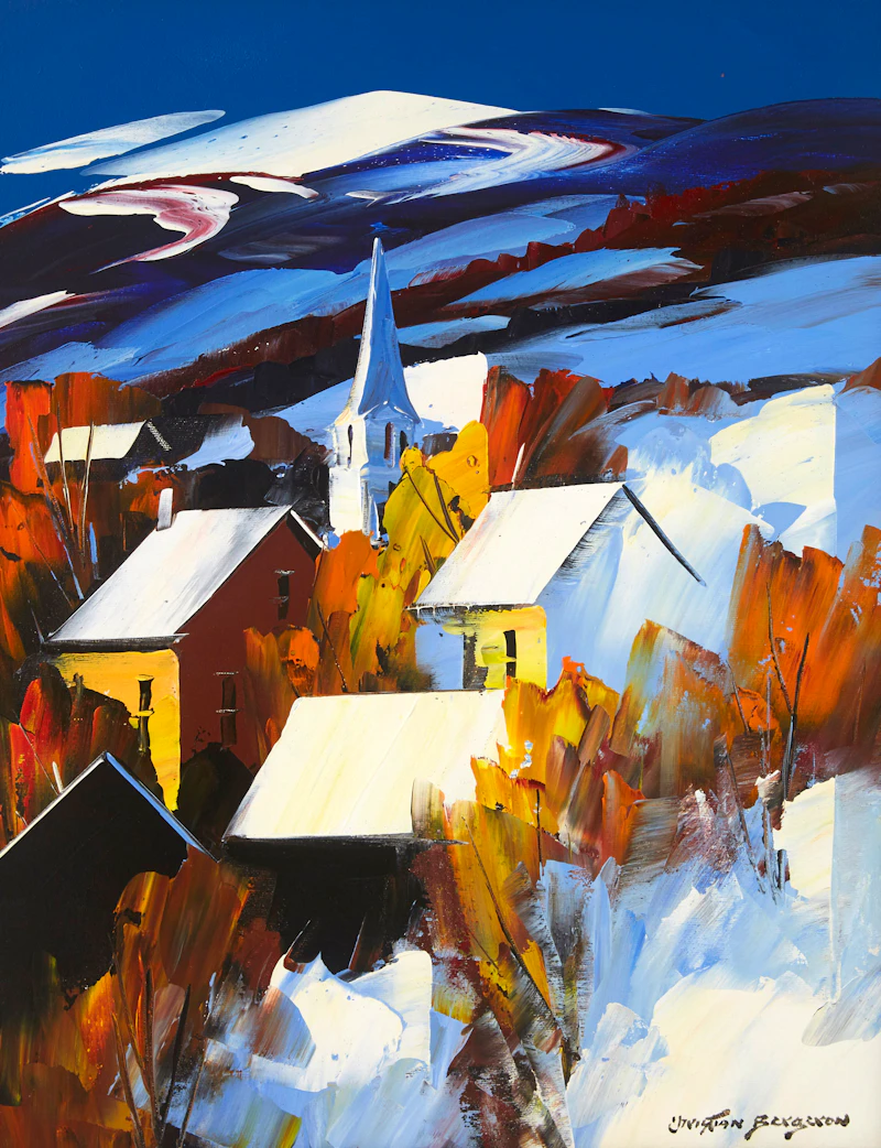Christian Bergeron, Le Clocher Du Village, acrylic on canvas - view 2