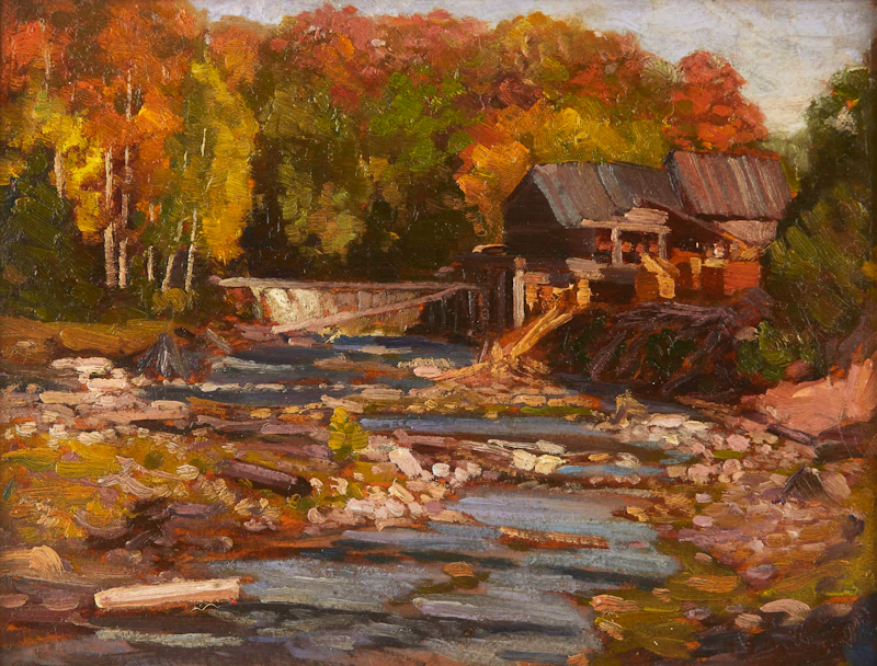Herbert Sidney Palmer, The Shingle Mill, Eugenia, Ontario, oil on board - view 2