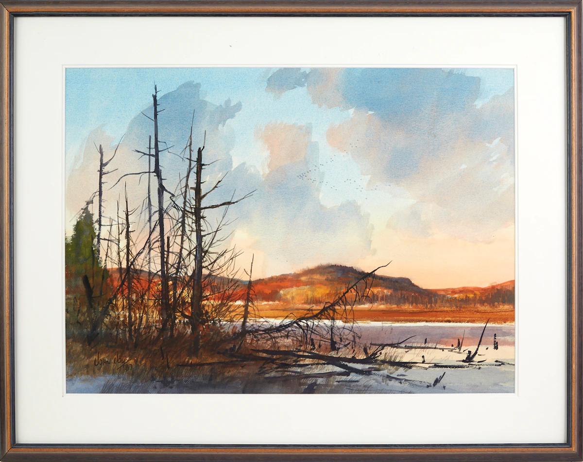 John Joy, Landscape at Dusk, watercolour, 1987