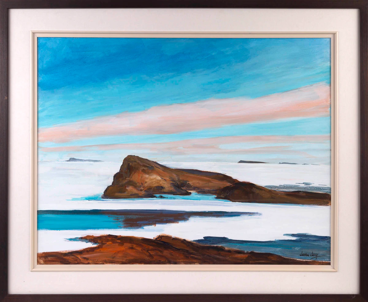 John Joy, Arctic Landscape, acrylic on board
