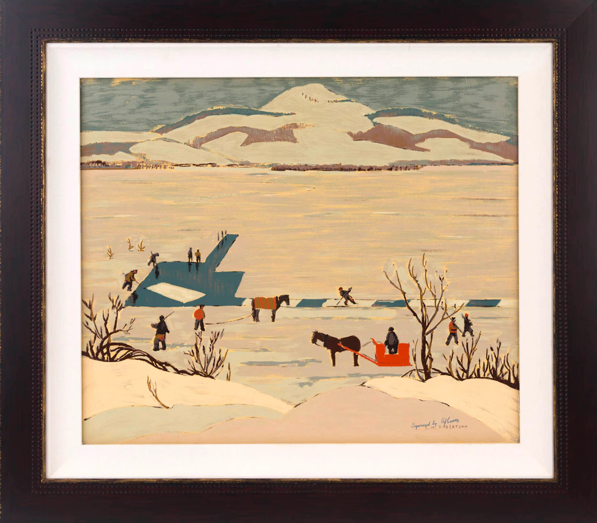Unknown Artist, Ice Cutting, sampson-matthews silkscreen, circa 1947-1953