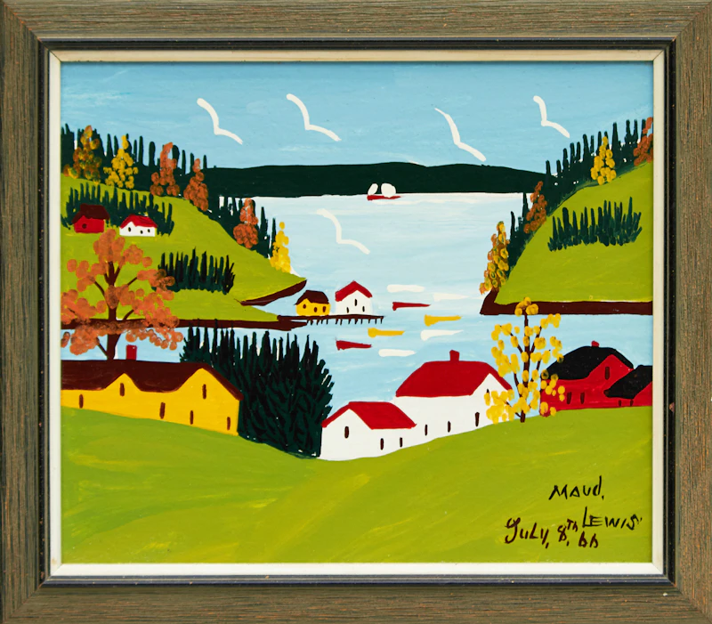 Maud Lewis, Late Summer in Sandy Cove, oil on beaver board, 1966 - view 2