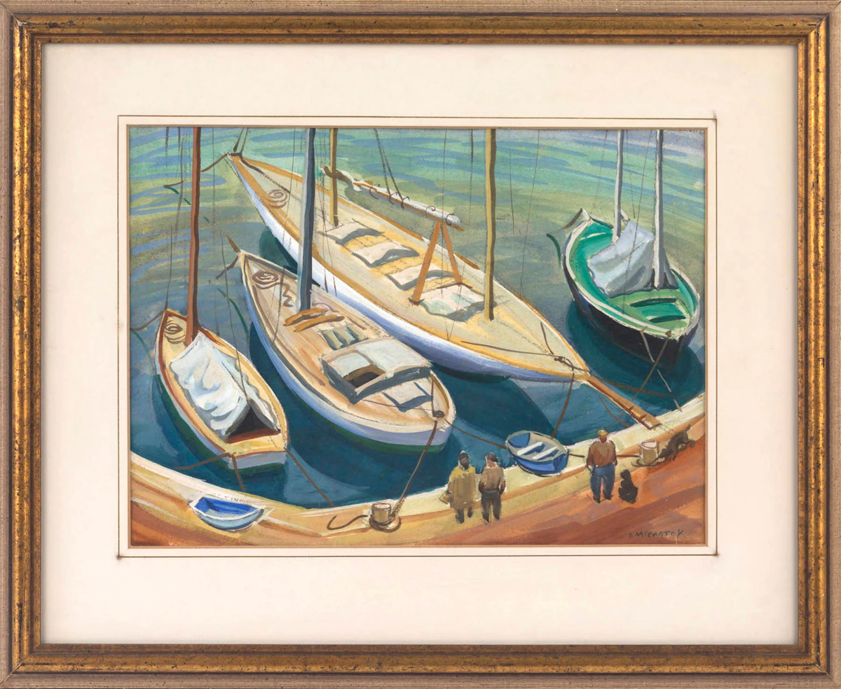 Doris Jean McCarthy, Little Yachts at St. Tropez, watercolour