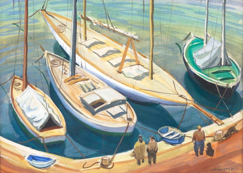 Doris Jean McCarthy, Little Yachts at St. Tropez, watercolour - view 2