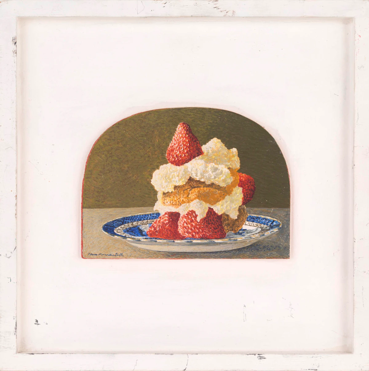 Thomas de Vany Forrestall, Strawberry Shortcake; Flowers Under a Skylight, pair of egg temperas on panel