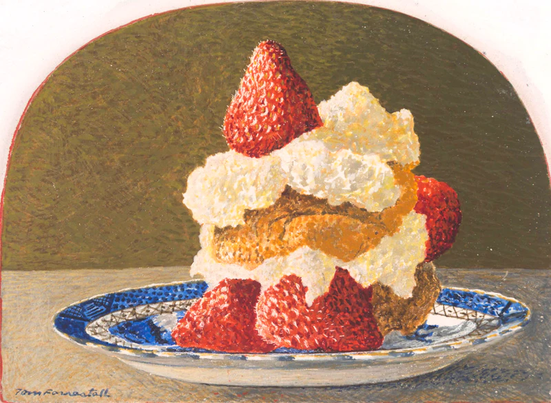 Thomas de Vany Forrestall, Strawberry Shortcake; Flowers Under a Skylight, pair of egg temperas on panel - view 2