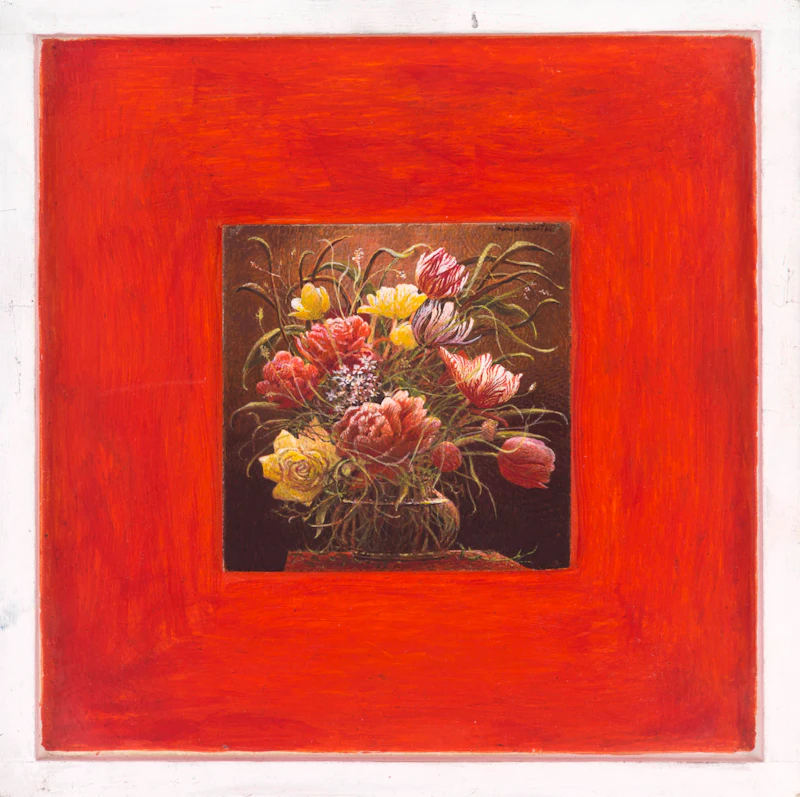 Thomas de Vany Forrestall, Strawberry Shortcake; Flowers Under a Skylight, pair of egg temperas on panel - view 4