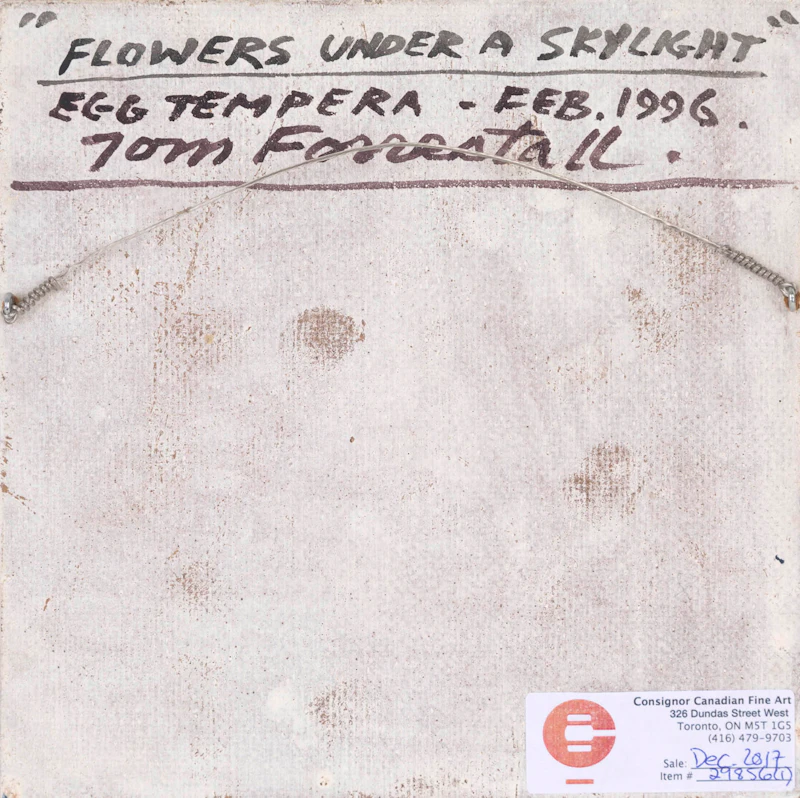 Thomas de Vany Forrestall, Strawberry Shortcake; Flowers Under a Skylight, pair of egg temperas on panel - view 6