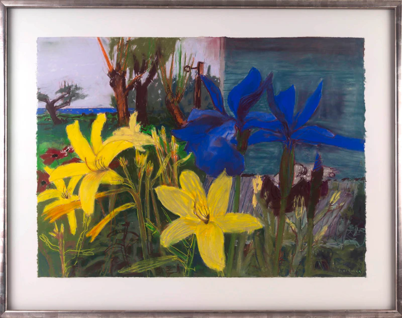 John Hartman, Yellow Day Lillies & Blue Siberian Irises