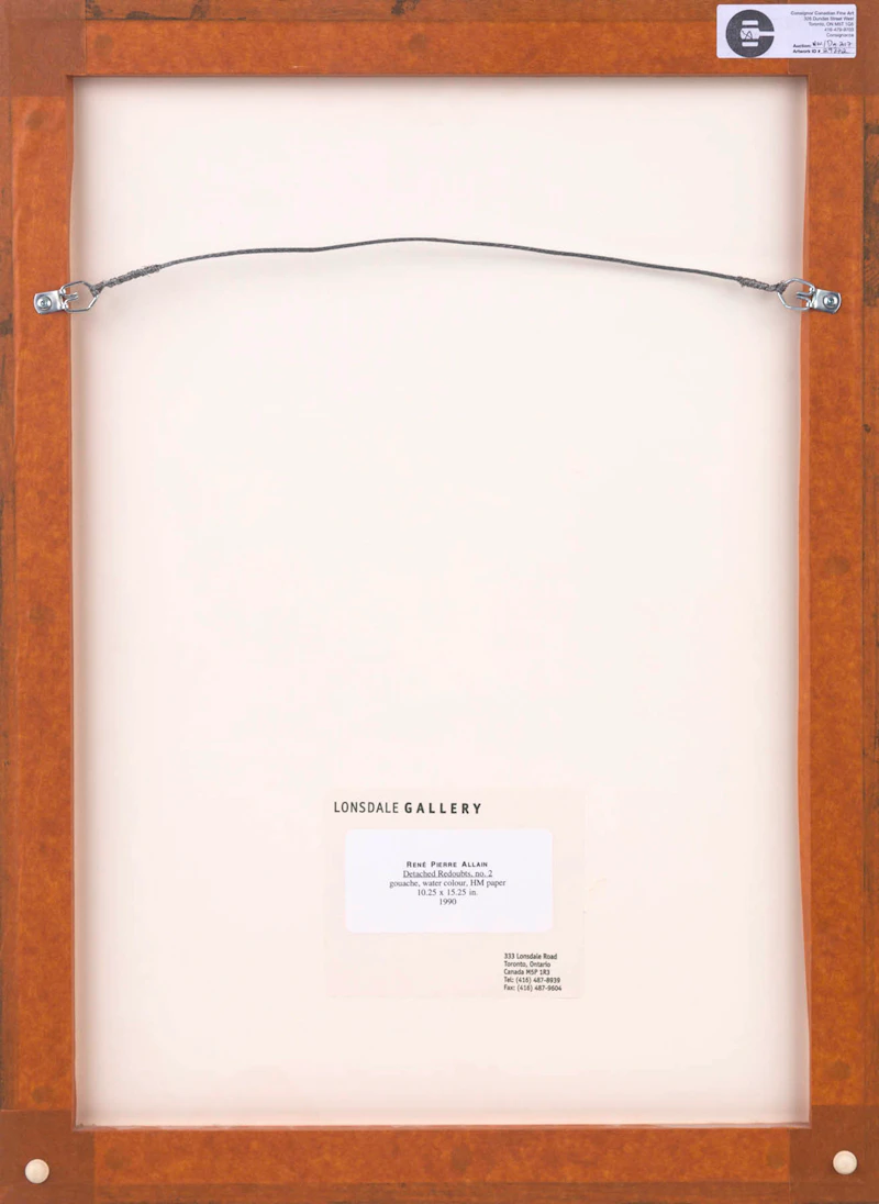 René Pierre Allain, Detached Redoubts No. 2, gouache and watercolour on HM paper, 1990 - view 3