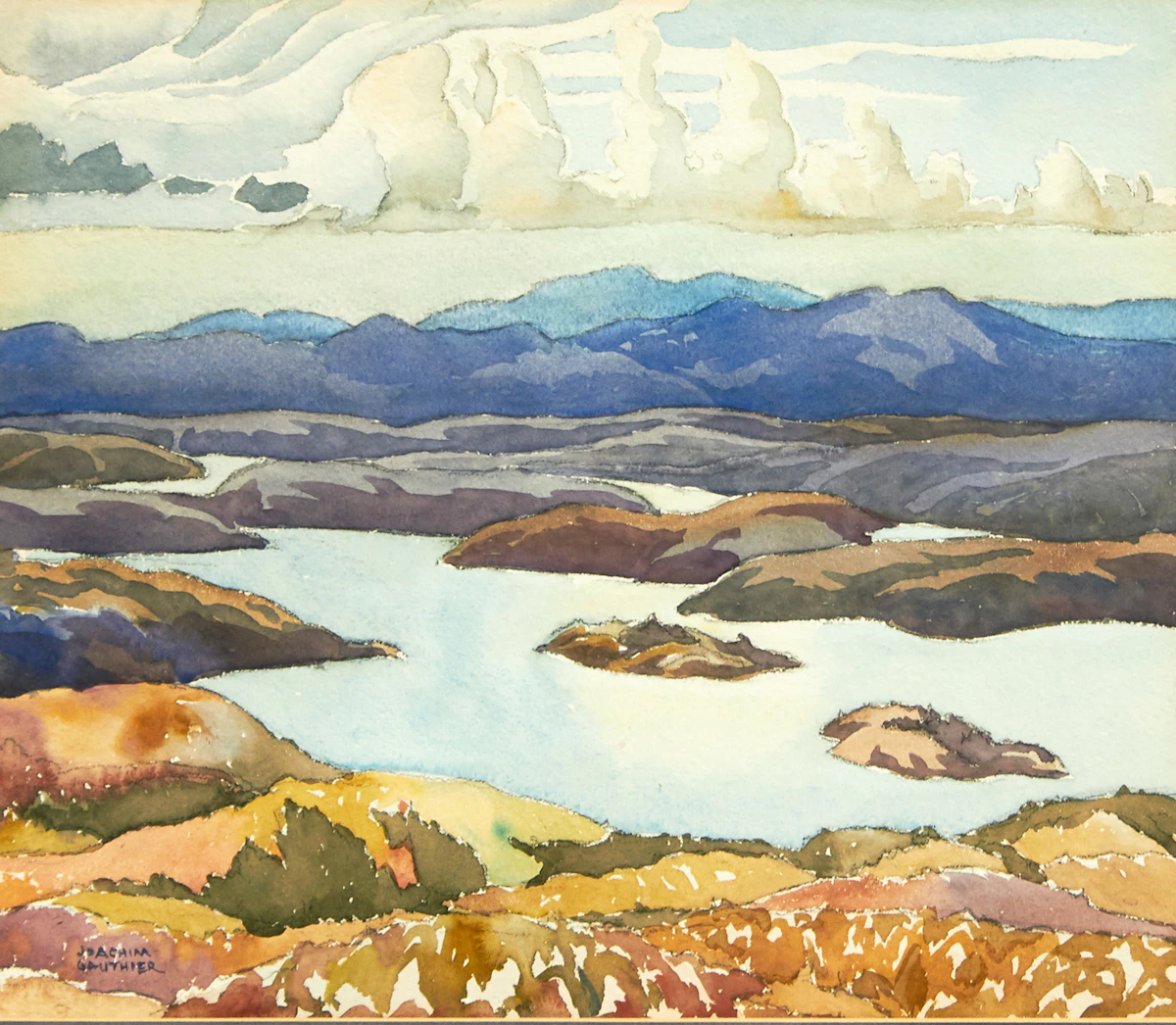 Joachim George Gauthier, MacGregor Bay, Near Whitefish Falls, watercolour, 1929