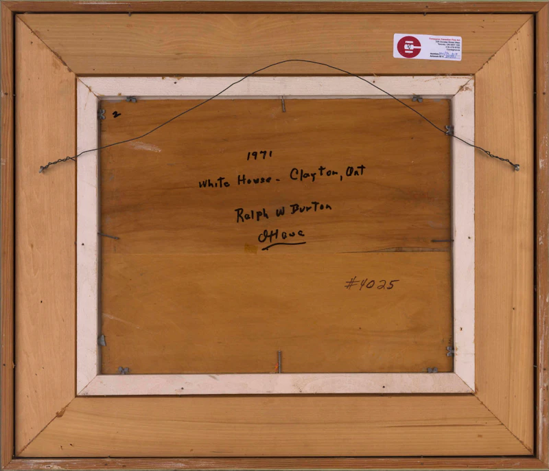 Ralph Wallace Burton, White House - Clayton, Ontario, oil on board, 1971 - view 3