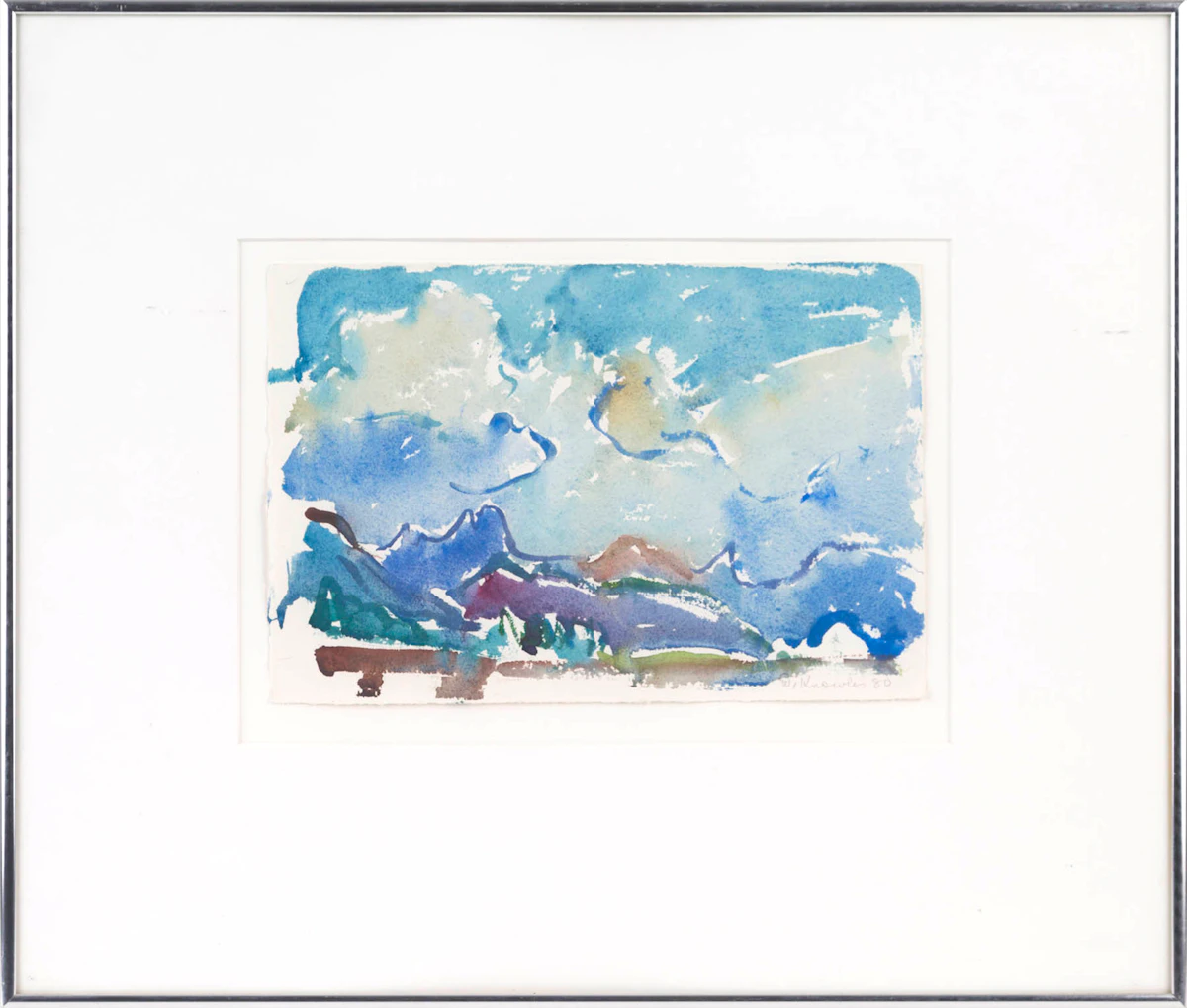 Dorothy Elsie Knowles, Sunny Mountains, watercolour, 1980