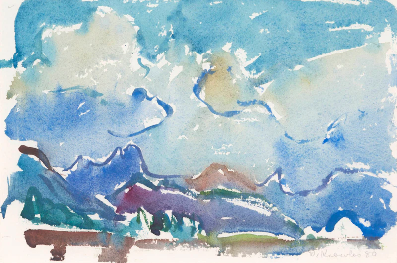 Dorothy Elsie Knowles, Sunny Mountains, watercolour, 1980 - view 2
