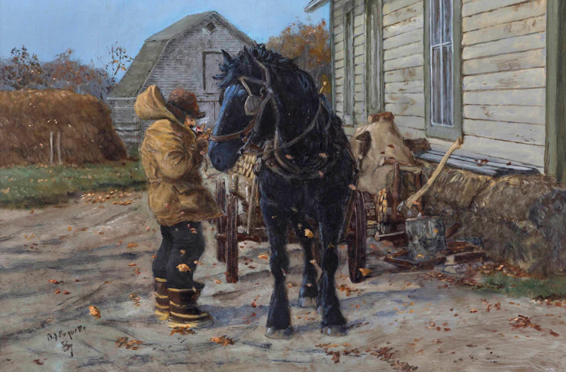 Armand Paquette, Autumn Leaves, oil on board - view 2