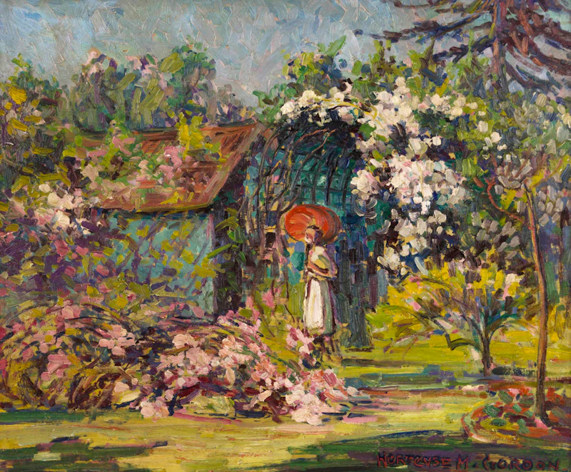Hortense Mattice Gordon, In The Garden, oil on panel - view 2