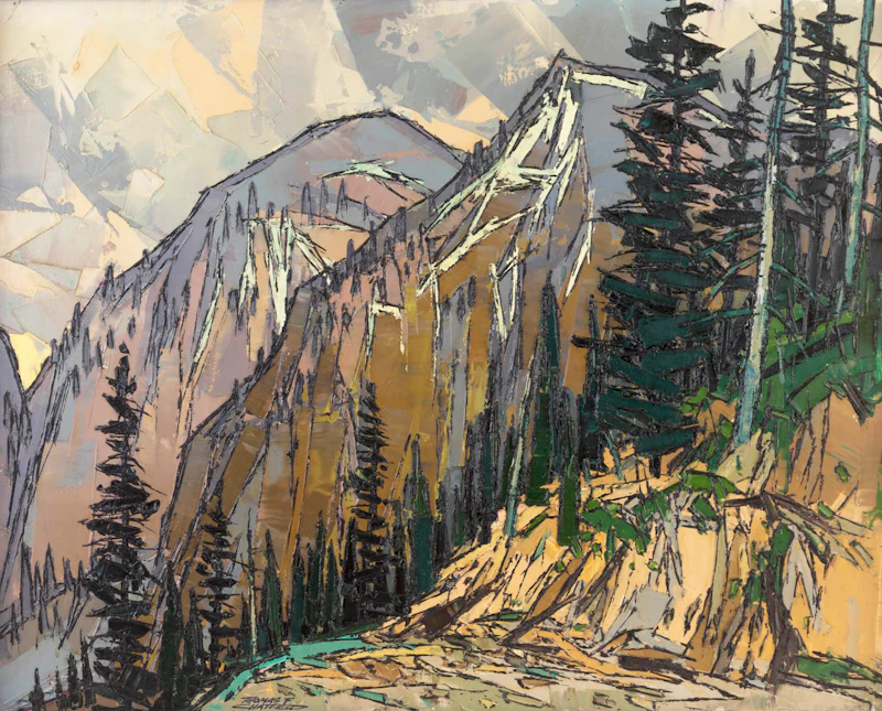 Thomas Frederick Haig Chatfield, Mountain Landscape, oil on masonite - view 2