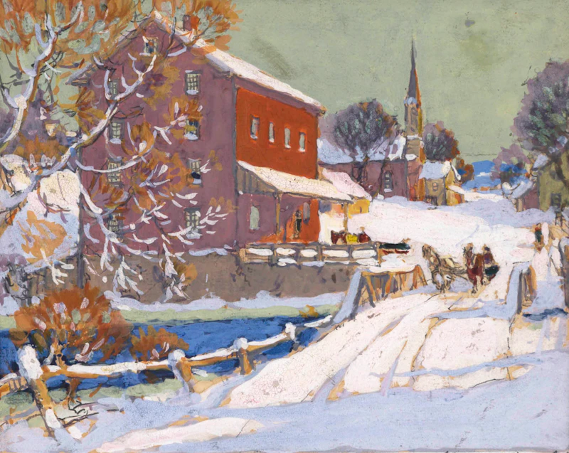 Manly Edward MacDonald, The Old Mill, Brooklyn, gouache - view 2