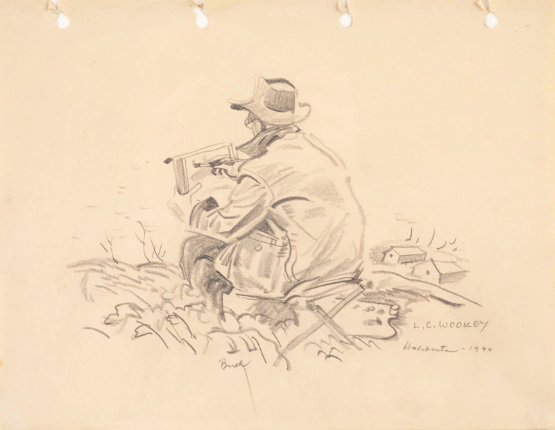 Jack Hamilton Bush, L.C. Wookey, Haliburton; L.C. Wookey, pair of graphite drawings - view 4