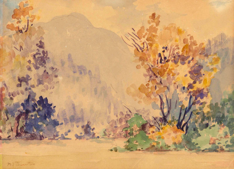 Mildred Valley Thornton, Two mountainscapes, pair of watercolours - view 2