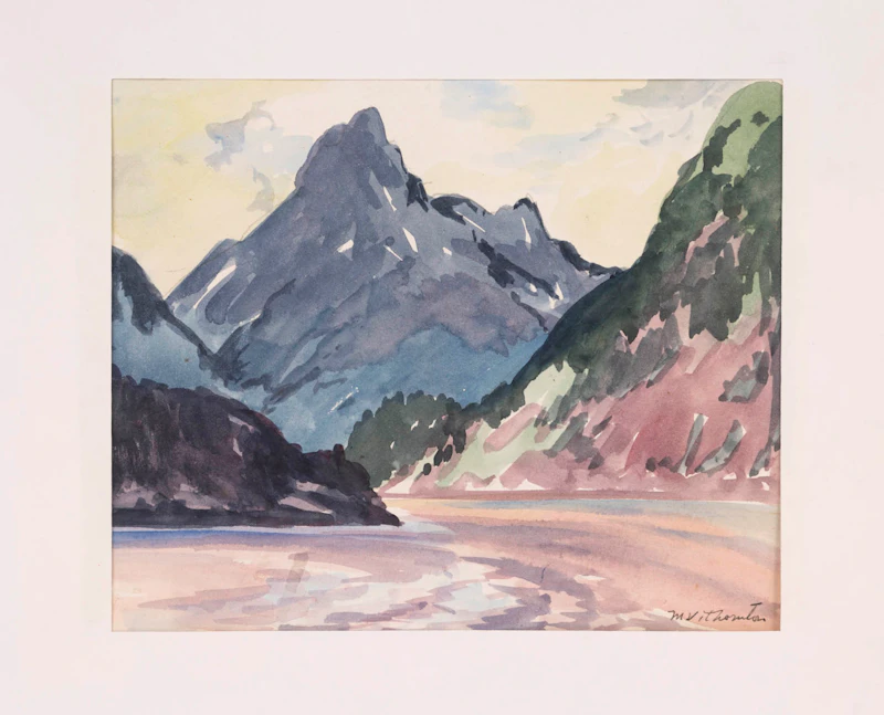 Mildred Valley Thornton, Two mountainscapes, pair of watercolours - view 4