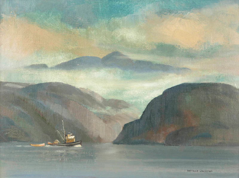 Ronald Jackson, Cumshewa, QC, oil on canvas board - view 2