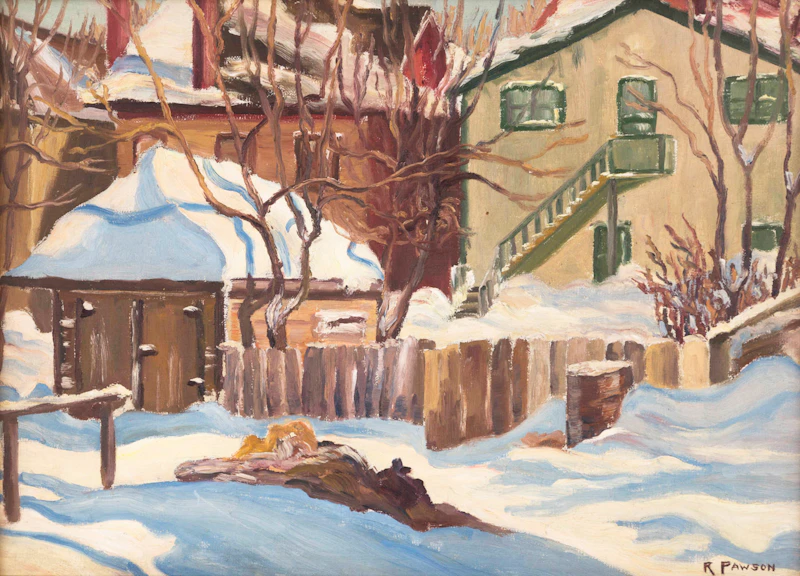 Ruth Pawson, After the Storm (Back Lane, 2300 Block Lorne Street), oil on board - view 2