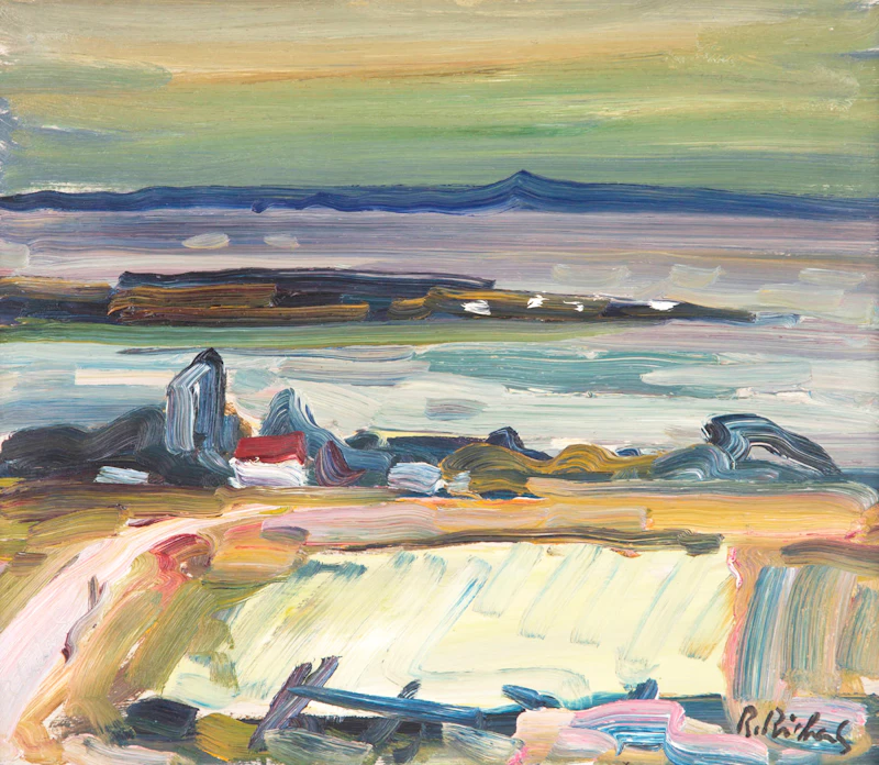 René Richard, Waterfront Landscape, oil on panel - view 2