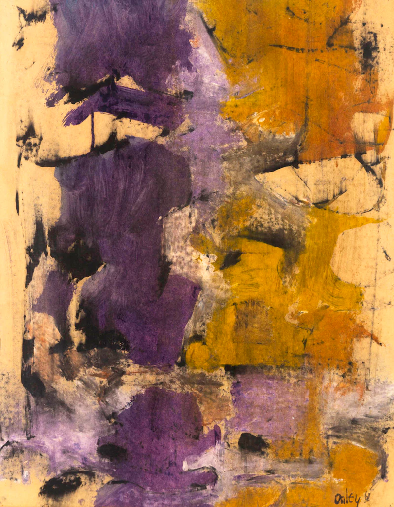 Toni Onley, Abstraction, oil on paper laid down on board, 1961 - view 2