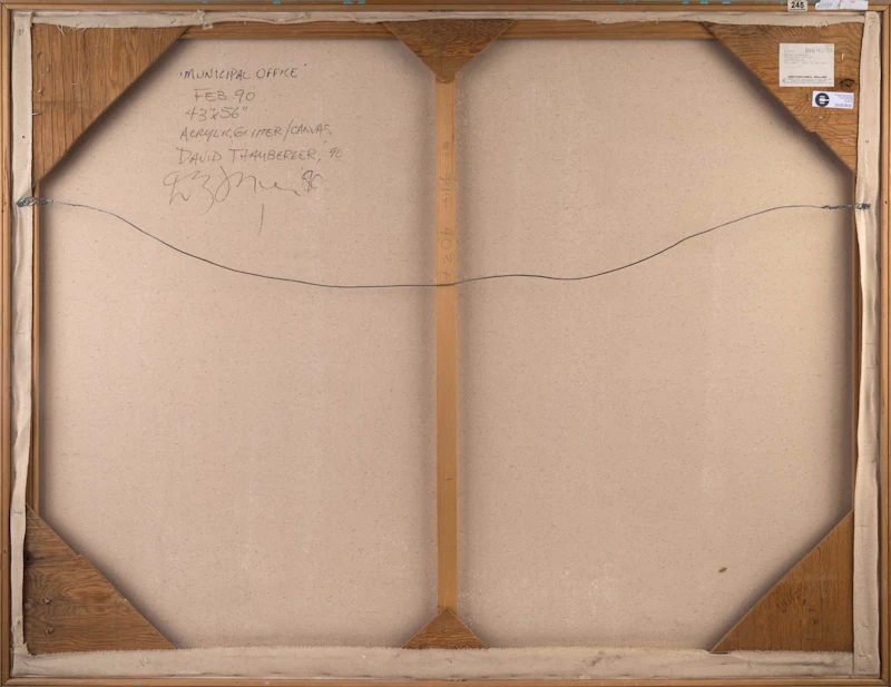 David Thauberger, Municipal Office, acrylic and glitter on canvas, 1990 - view 3